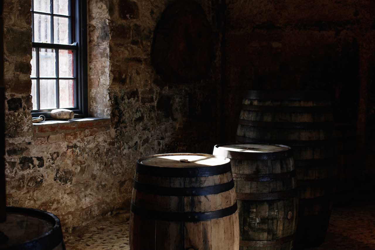 Barrels in sunlight.